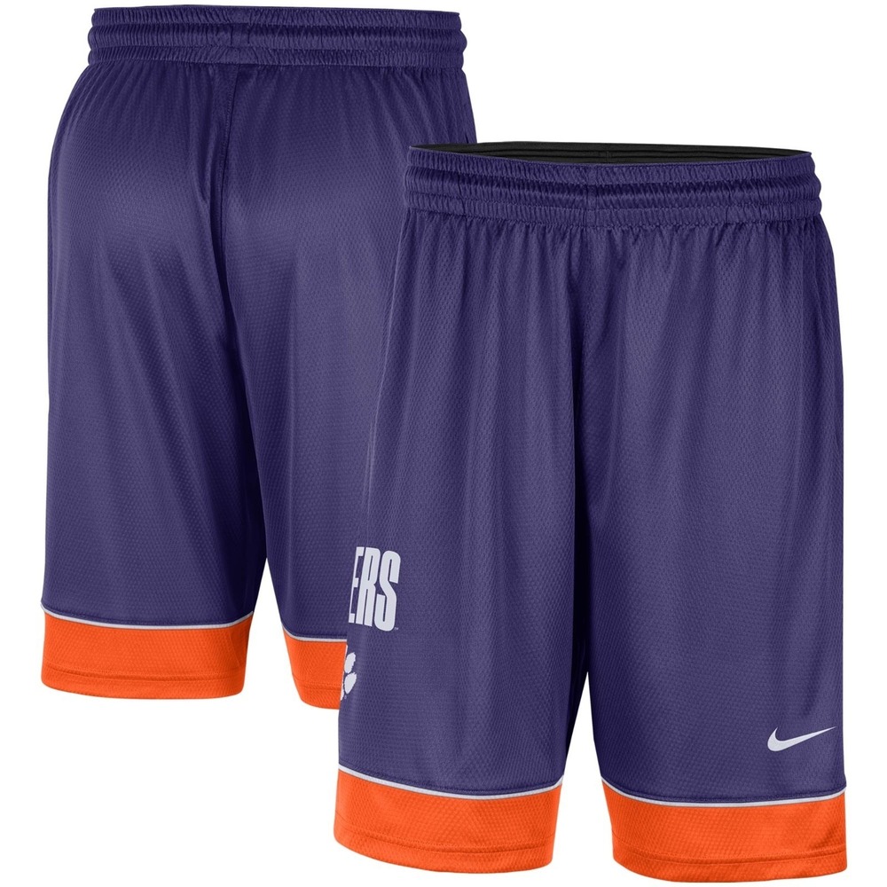 New Nike Mens Clemson Tigers Short Athletic Shorts Size‎ Medium Purple Orange